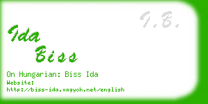 ida biss business card